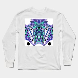 alien in space arts in mexican tribal pattern Long Sleeve T-Shirt